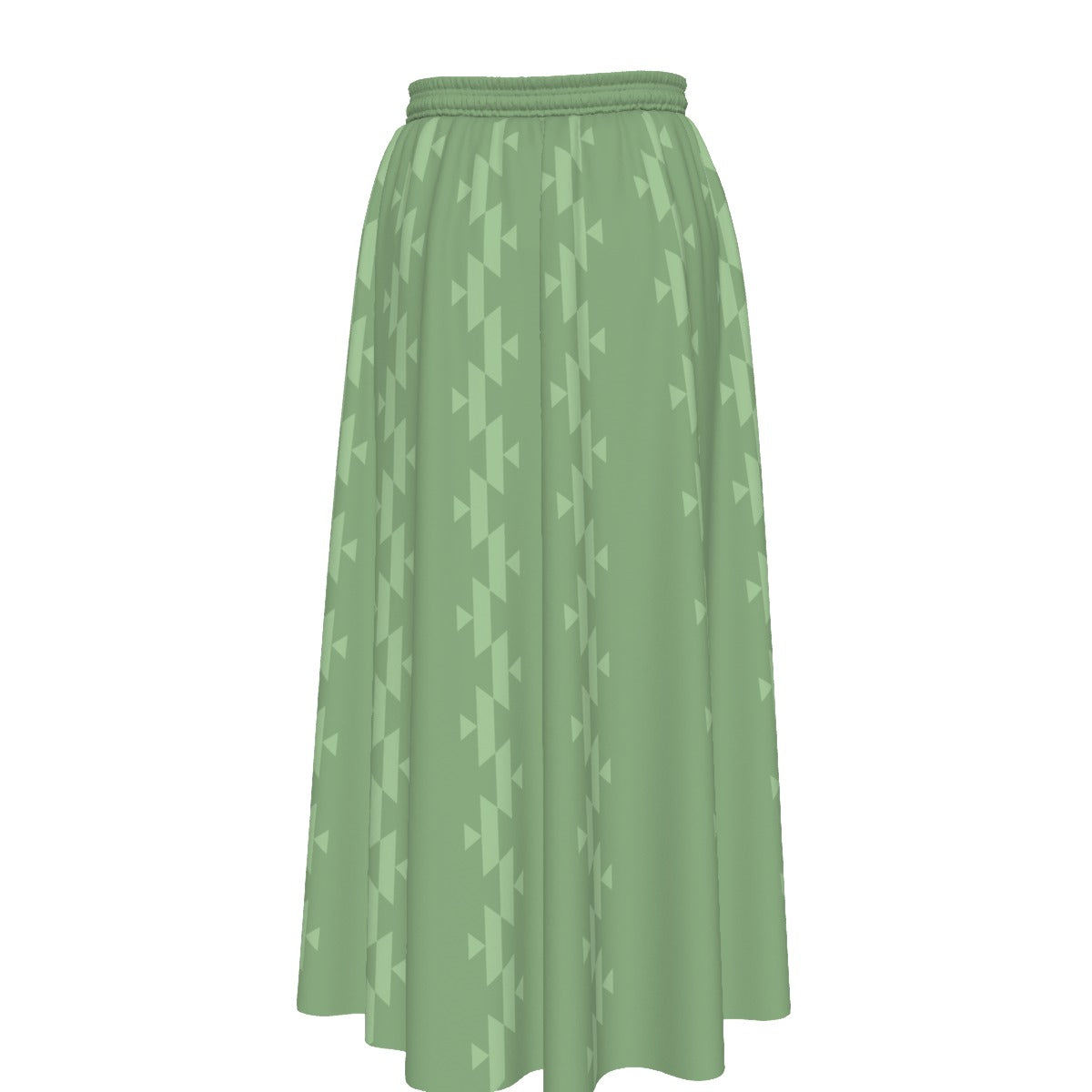 Green Basket Design Maxi Skirt