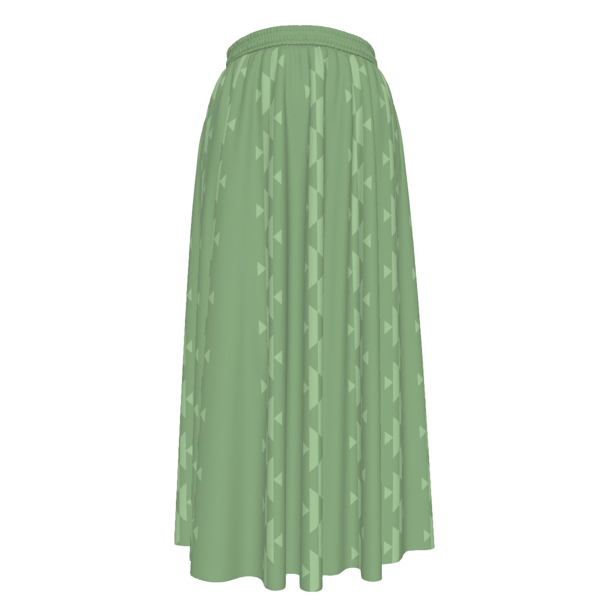 Green Basket Design Maxi Skirt