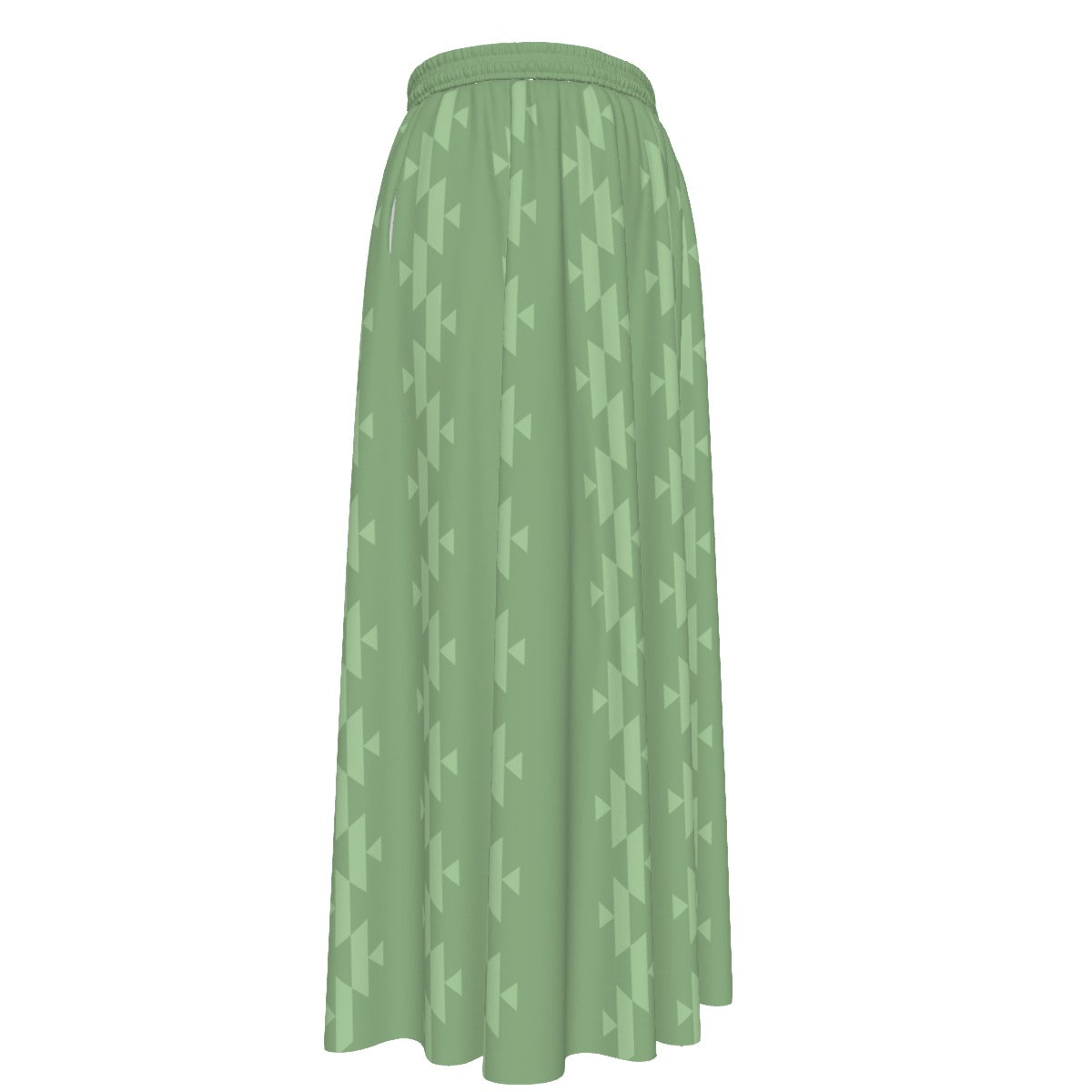 Green Basket Design Maxi Skirt