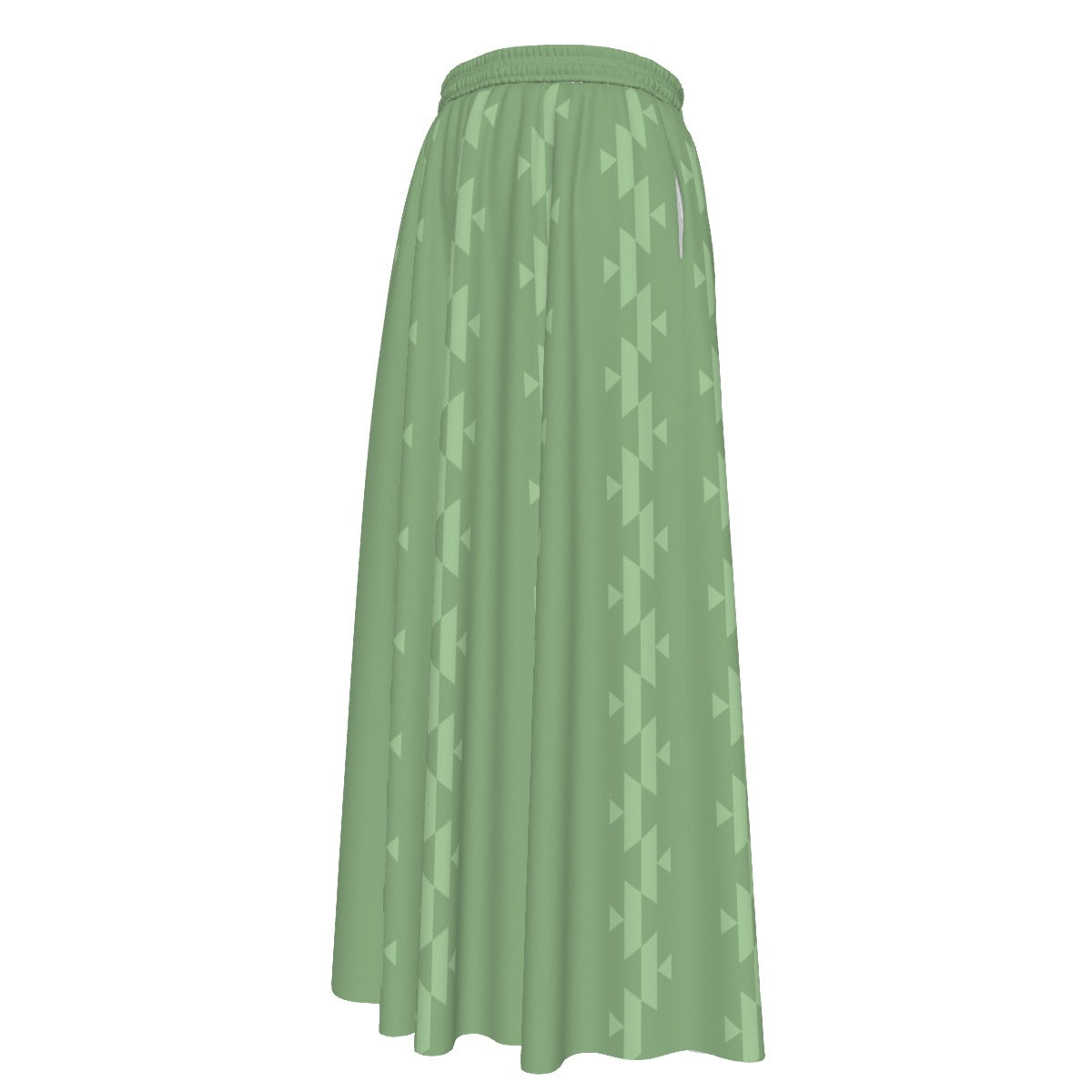 Green Basket Design Maxi Skirt
