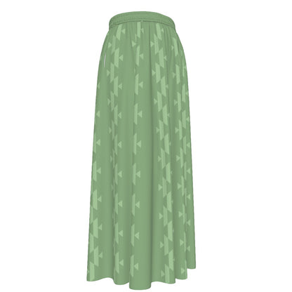 Green Basket Design Maxi Skirt