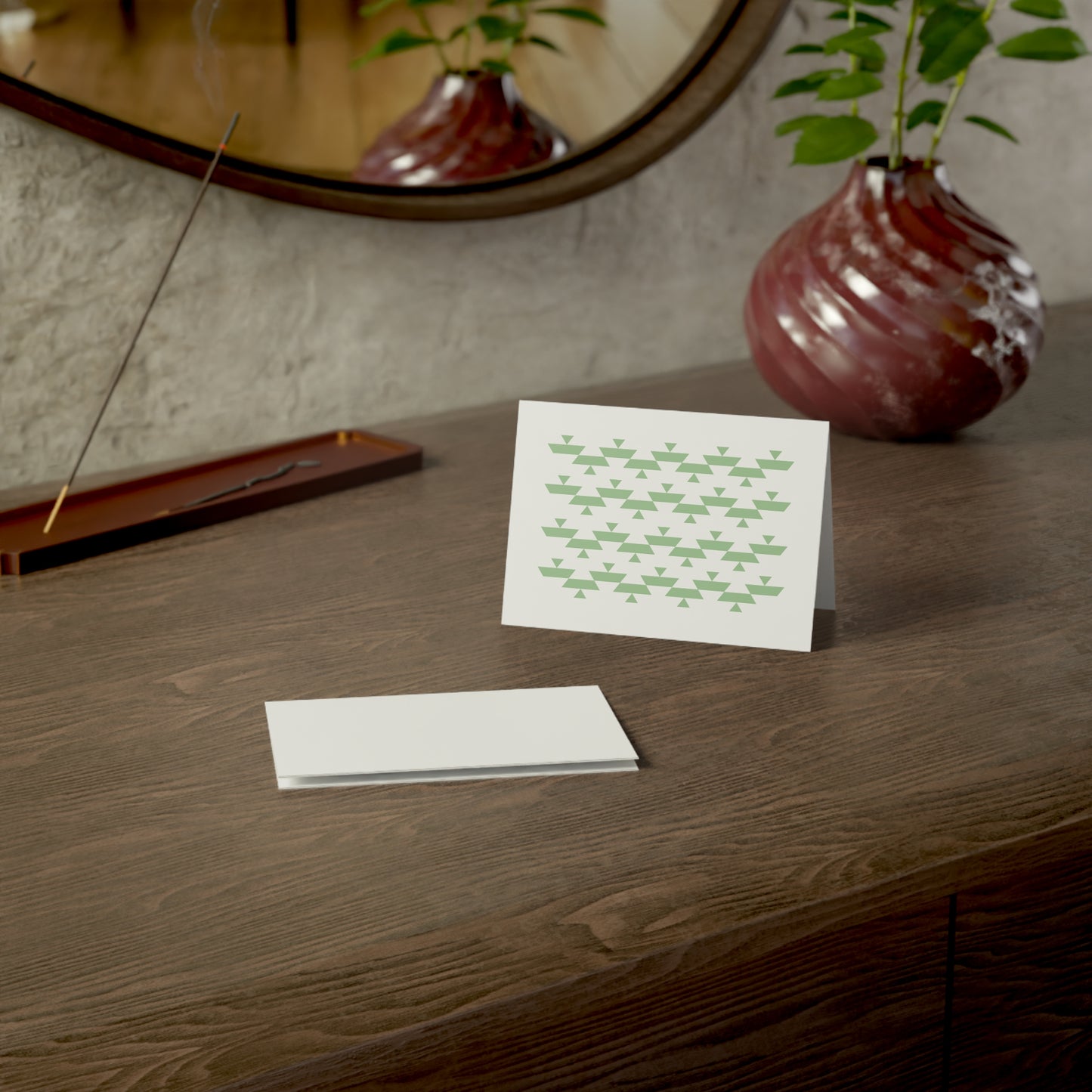 Green Basket Greeting Card