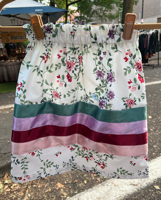 Multicolor Floral Ribbon Skirt