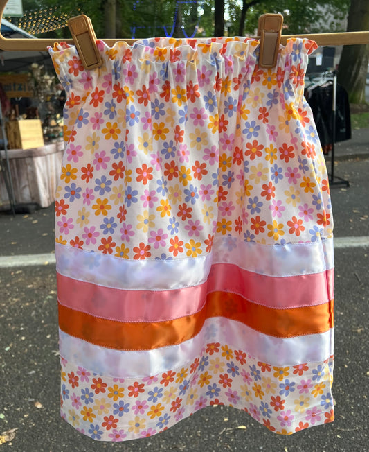 Retro Flower Ribbon Skirt