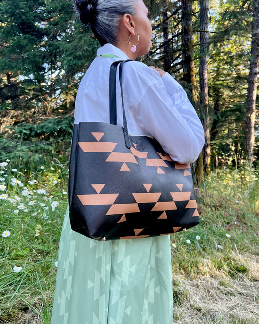 Tan Basket Tote Bag