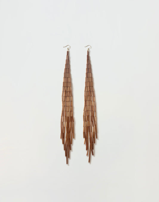 Brown Fringe Earrings