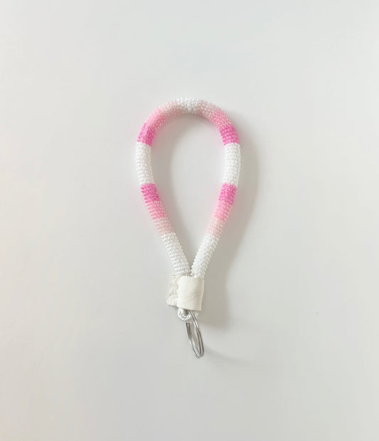 Pink Beaded Keychain